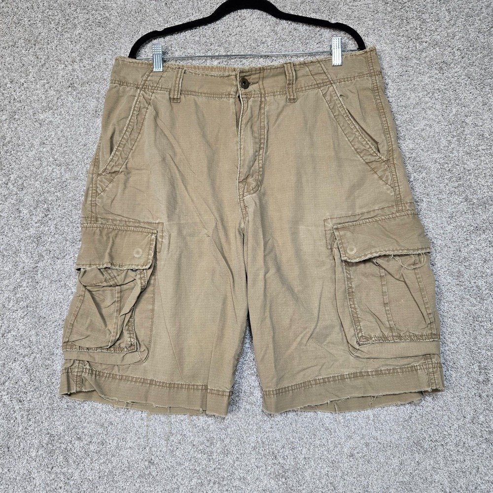 American Eagle Cargo Shorts Mens 34 Ripstop Distressed Y2K vintage